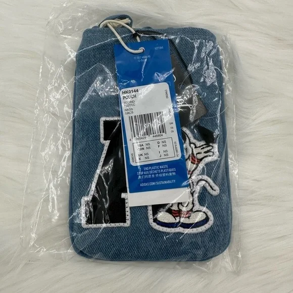 🐭Host Pick🐭 Adidas X Disney Mickey Mouse Denim Crossbody Phone Pouch - Picture 2 of 10
